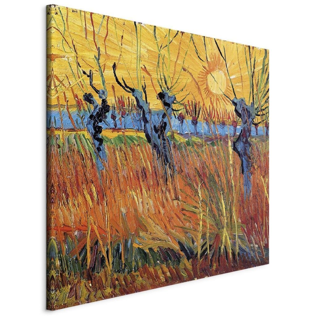 Schilderij - Willows at Sunset - Afbeelding 2