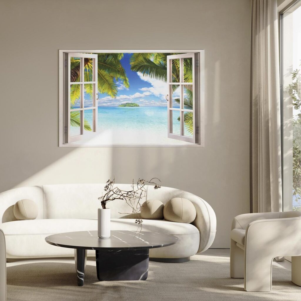 Schilderij - Window: Sea View - Afbeelding 4
