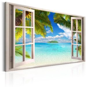 Schilderij - Window: Sea View