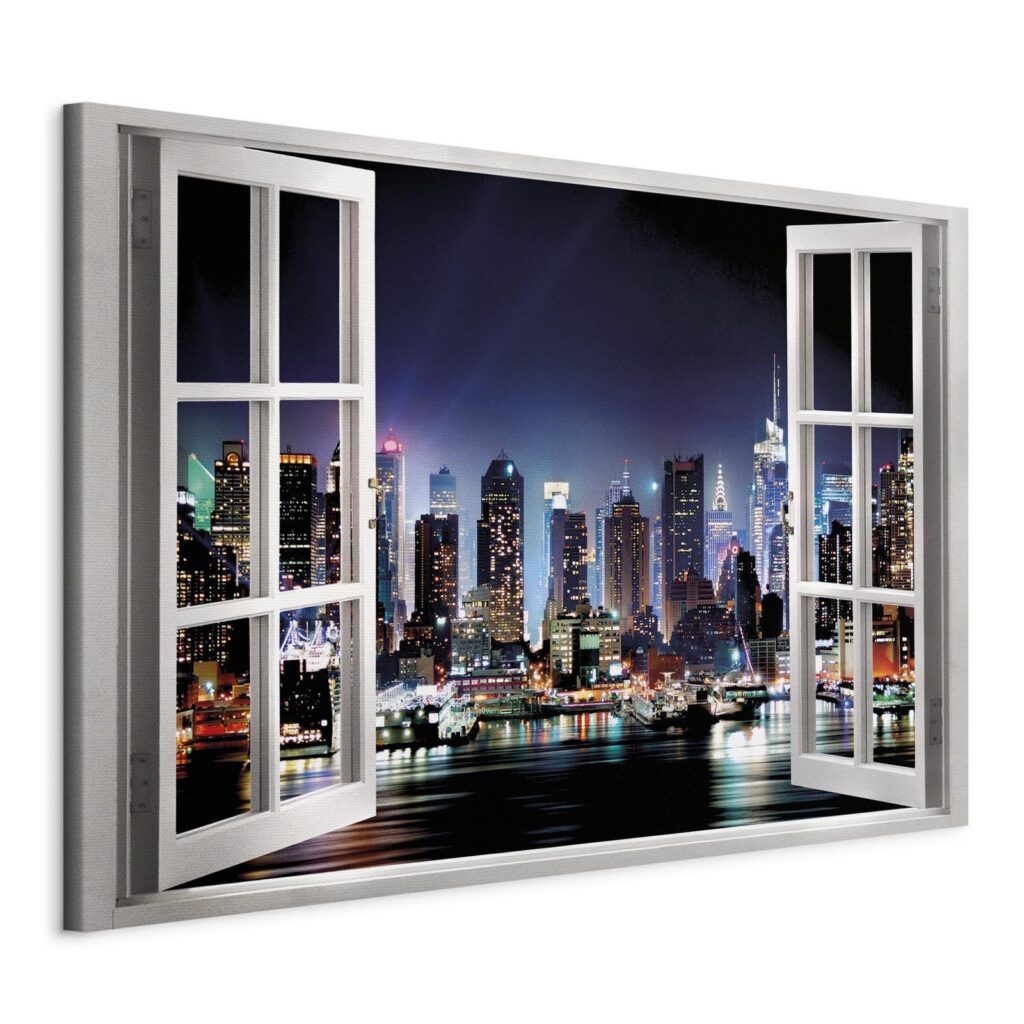 Schilderij - Window: View of New York - Afbeelding 3