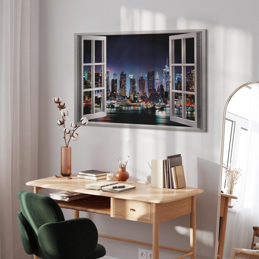 Schilderij - Window: View of New York - Afbeelding 5