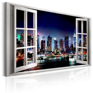 Schilderij - Window: View of New York