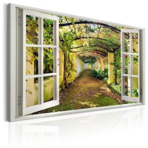 Schilderij - Window: View on Pergola