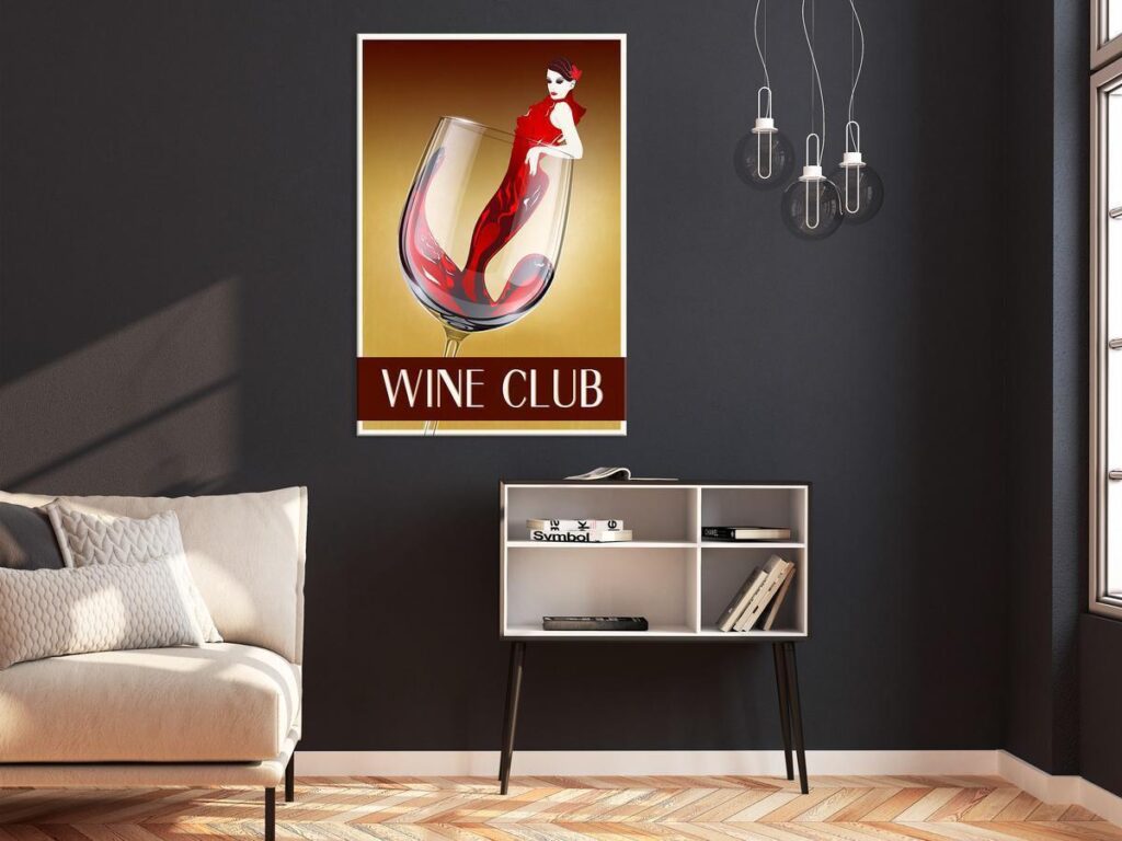 Schilderij - Wine Club (1 Part) Vertical