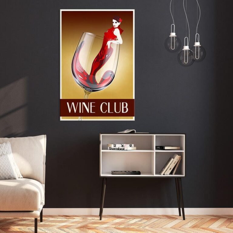 Schilderij - Wine Club (1 Part) Vertical