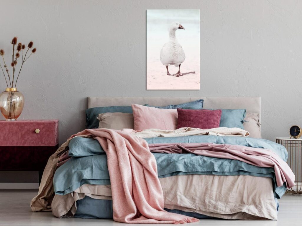 Schilderij - Winter Duck (1 Part) Vertical