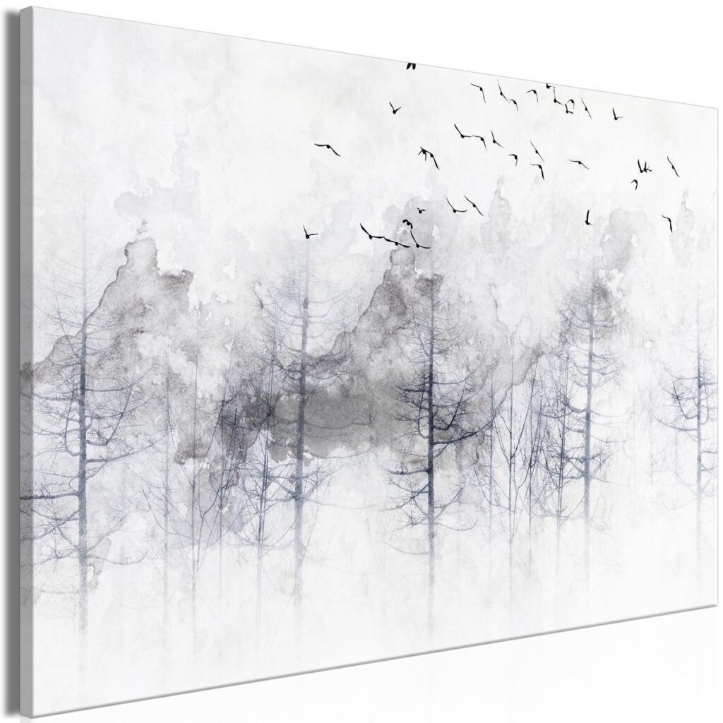 Schilderij - Winter Forest (1 Part) Wide