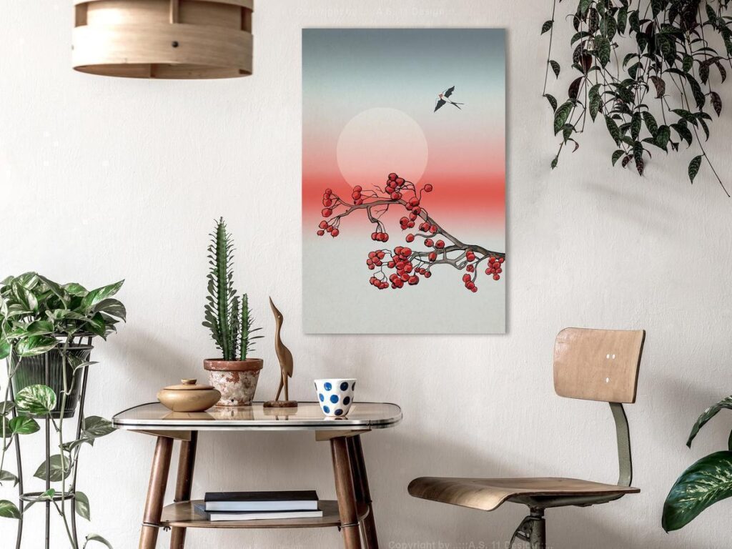 Schilderij - Winter Rose (1 Part) Vertical