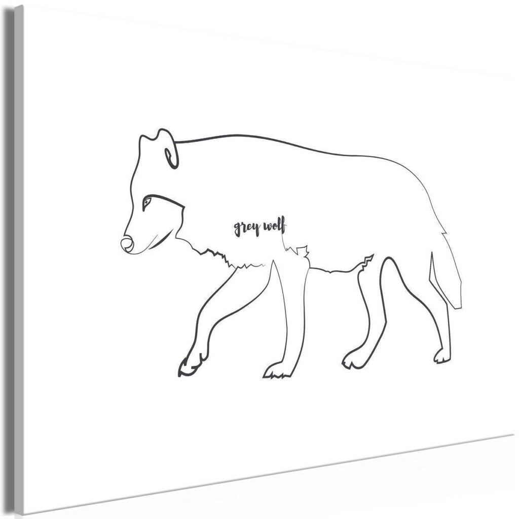 Schilderij - Wolf (1 Part) Wide