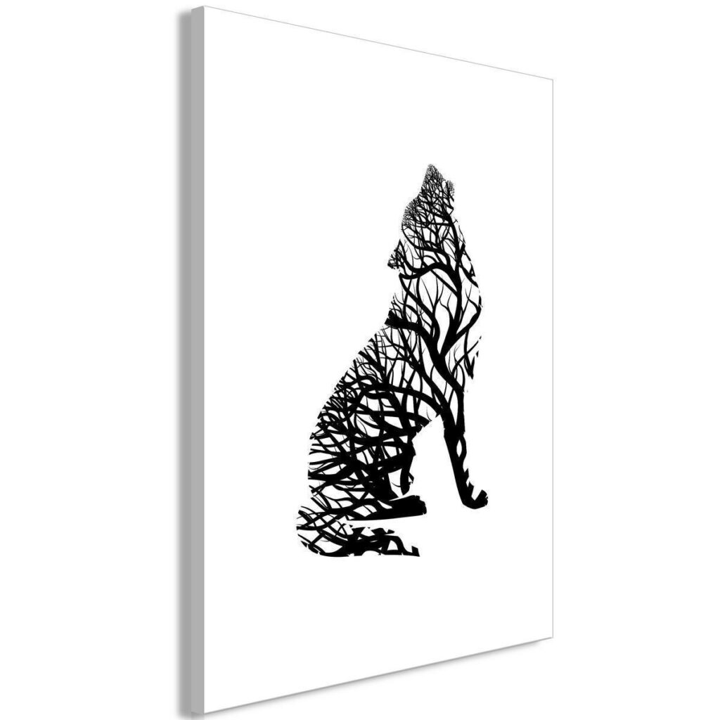 Schilderij - Wolf Trail (1 Part) Vertical - Afbeelding 2