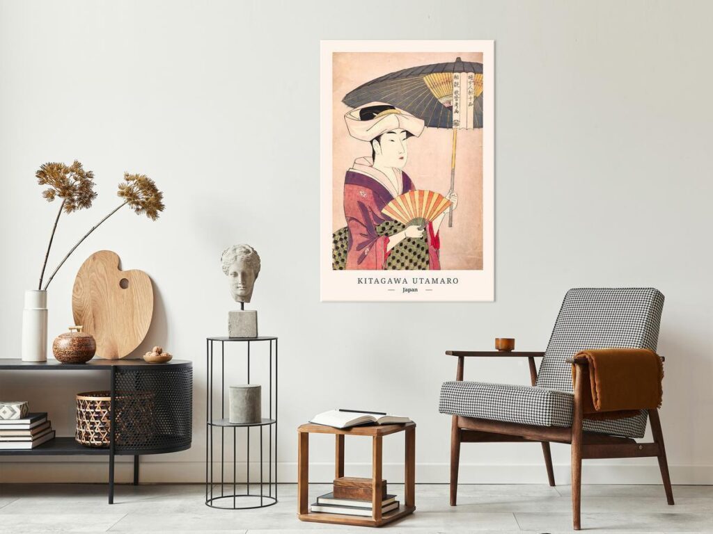 Schilderij - Woman With an Umbrella (1 Part) Vertical