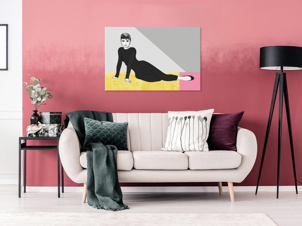 Schilderij - Woman in Pastel Hue (1-part) - Film-Inspired Pop Art - Afbeelding 2