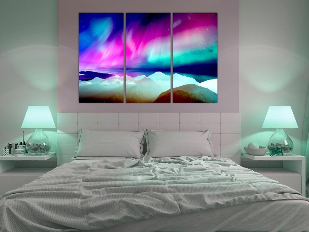 Schilderij - Wonderful Aurora (3 Parts) - Afbeelding 2