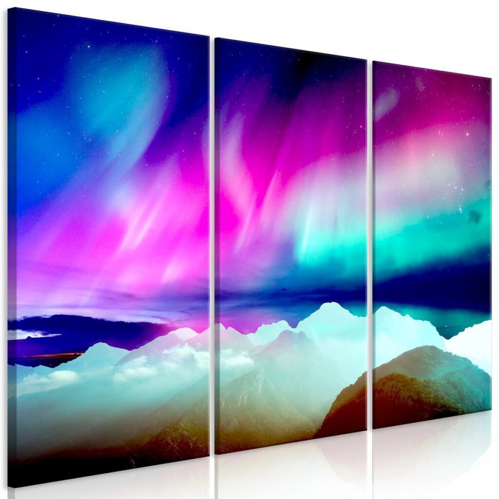 Schilderij - Wonderful Aurora (3 Parts)