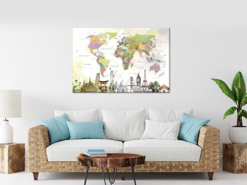 Schilderij - Wonders of the World (1 Part) Wide - Afbeelding 2
