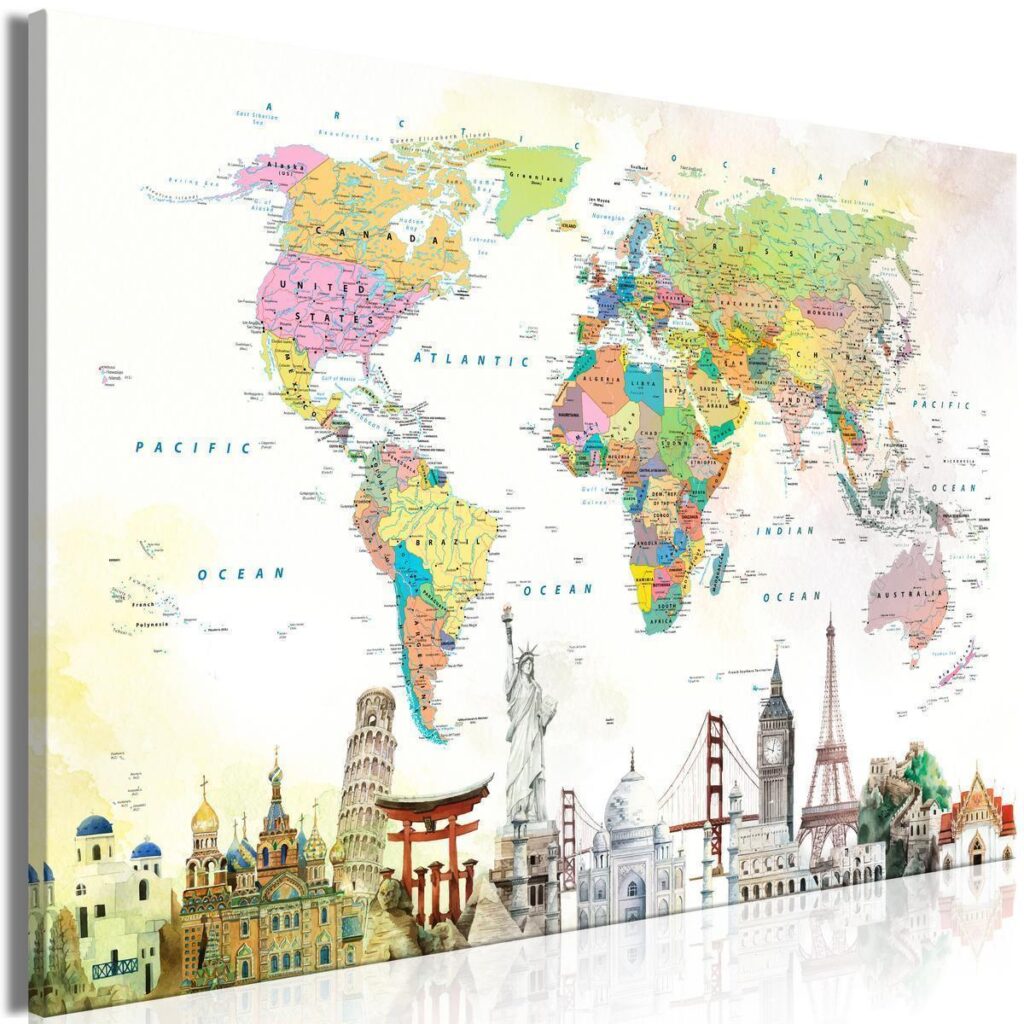 Schilderij - Wonders of the World (1 Part) Wide