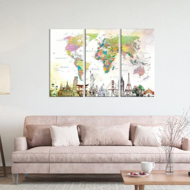 Schilderij - Wonders of the World (3 Parts)