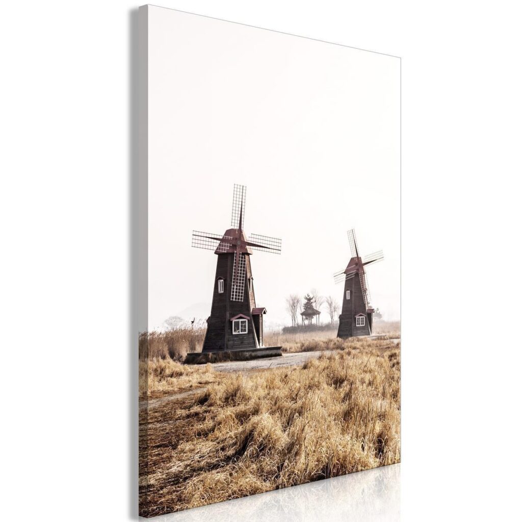 Schilderij - Wooden Windmill (1 Part) Vertical - Afbeelding 2