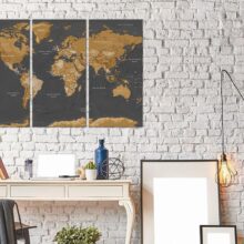 Schilderij - World Map: Modern Aesthetics