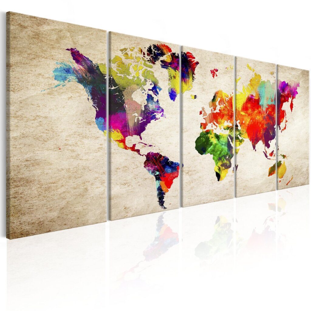 Schilderij - World Map: Painted World - Afbeelding 2