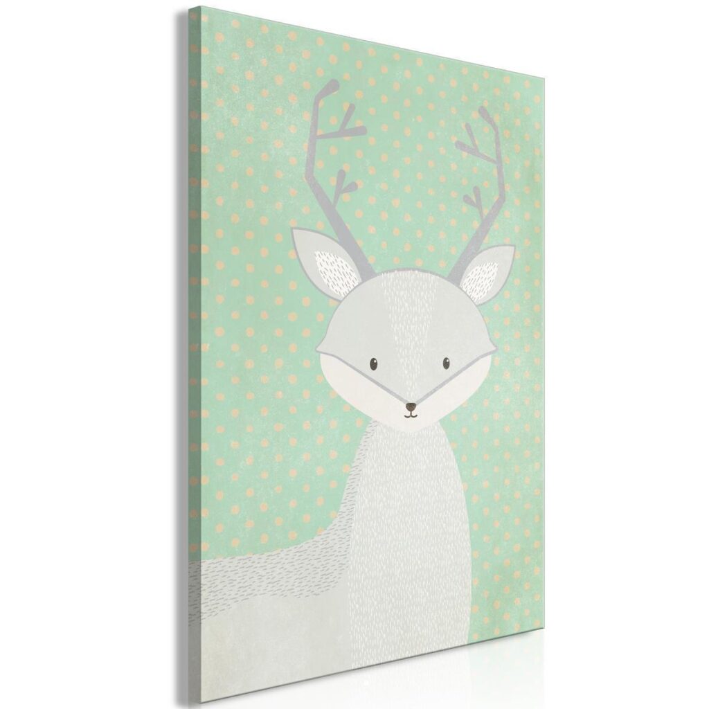 Schilderij - Young Deer (1 Part) Vertical - Afbeelding 2