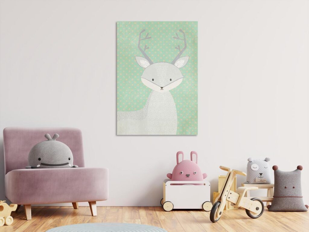 Schilderij - Young Deer (1 Part) Vertical