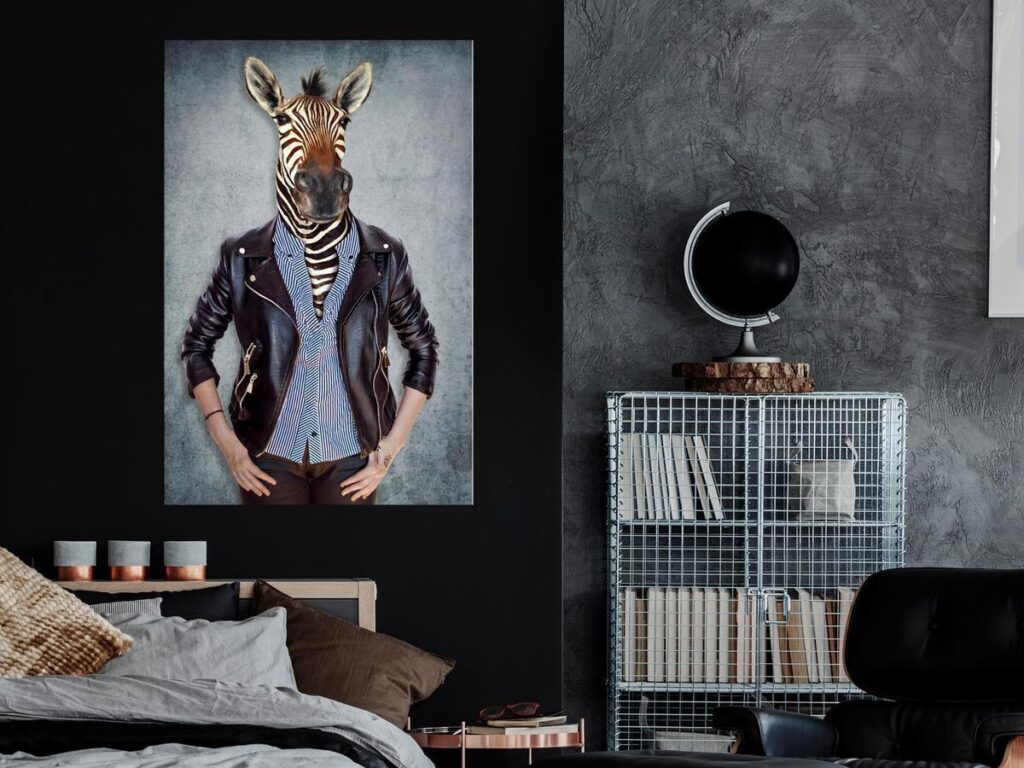 Schilderij - Zebra Ewa (1 Part) Vertical