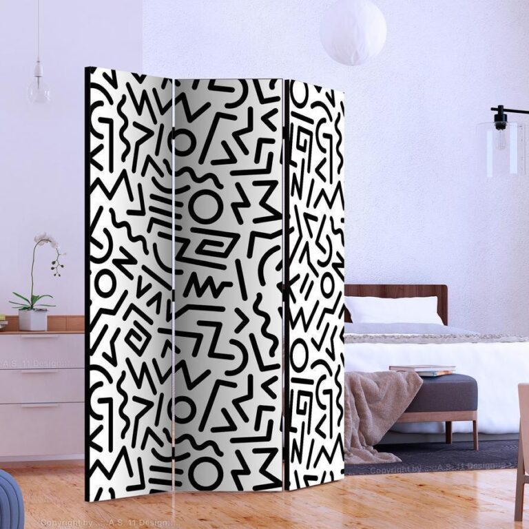 Vouwscherm - Black and White Maze