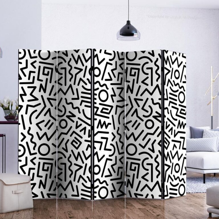 Vouwscherm - Black and White Maze II