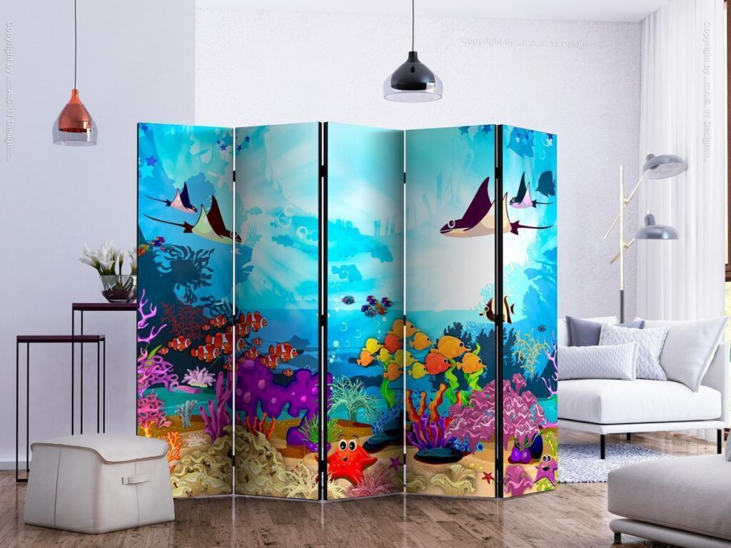 Vouwscherm - Colourful Fish II