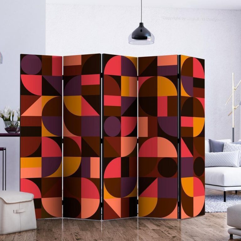 Vouwscherm - Geometric Mosaic (Red) II