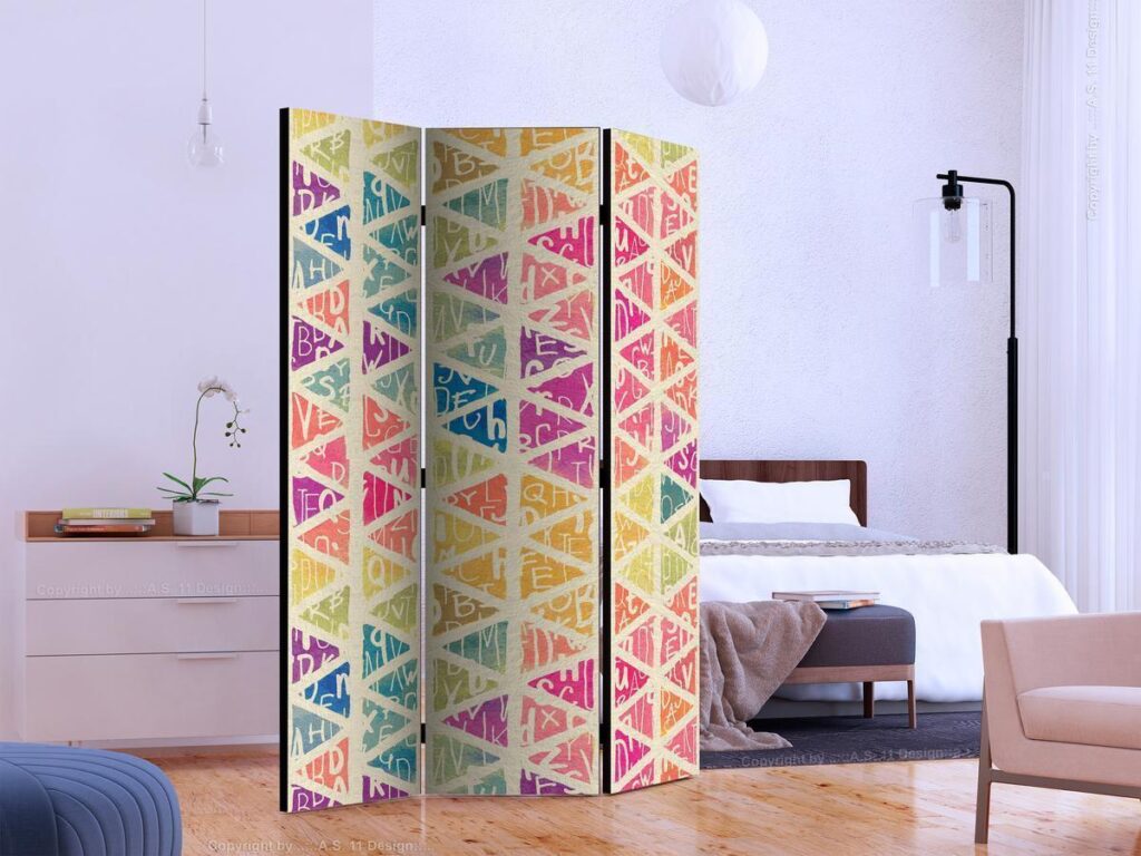 Vouwscherm - Letters nad Triangles