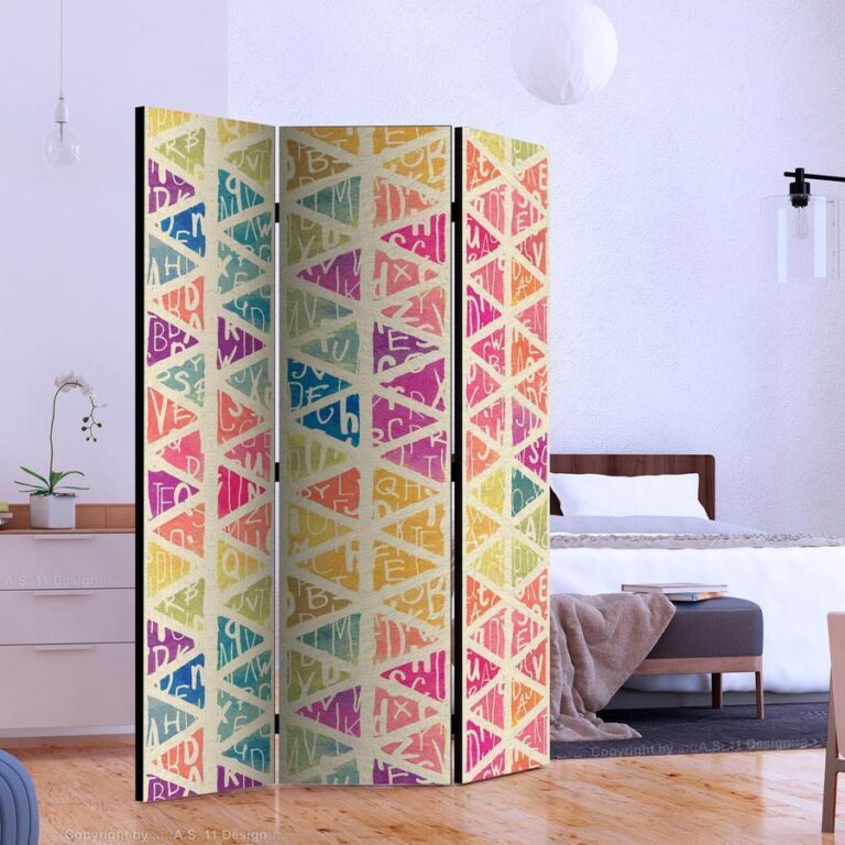 Vouwscherm - Letters nad Triangles