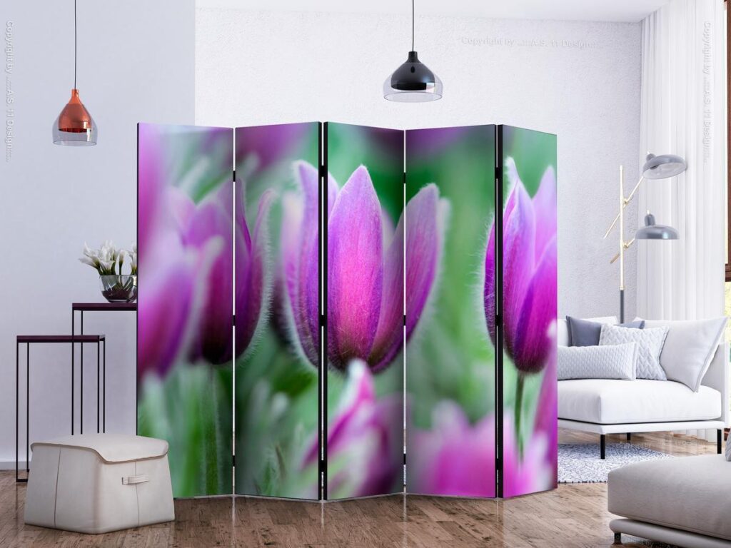 Vouwscherm - Purple spring tulips II