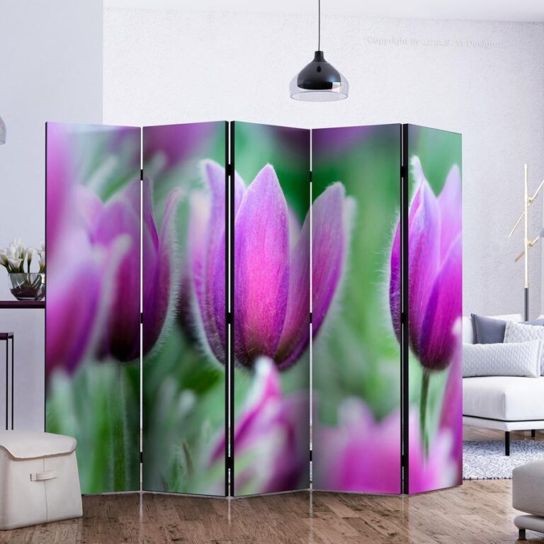 Vouwscherm - Purple spring tulips II