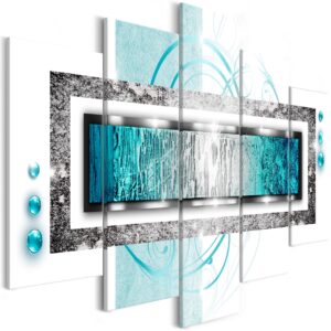 Schilderij - Turquoise blizzard (5 Parts) Wide