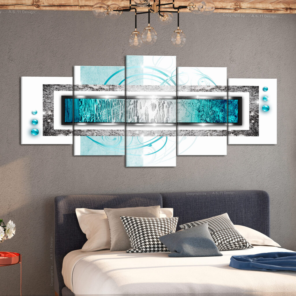 Schilderij - Turquoise blizzard (5 Parts) Wide - Afbeelding 2