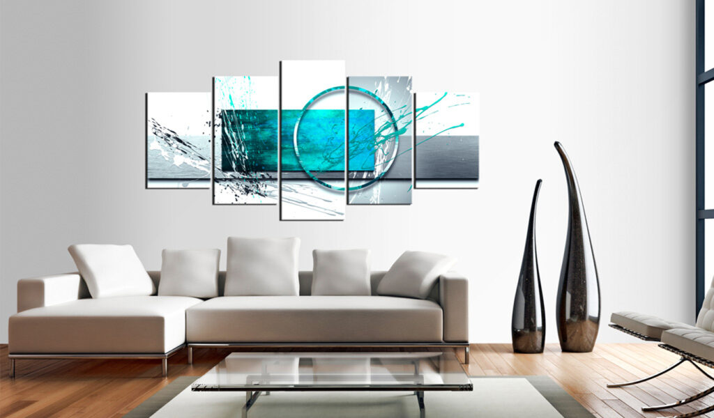 Schilderij - Turquoise Expression - Afbeelding 2