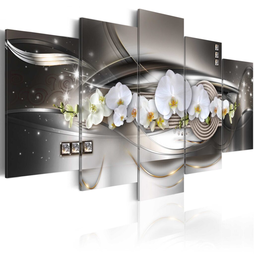 Schilderij - Steel orchids