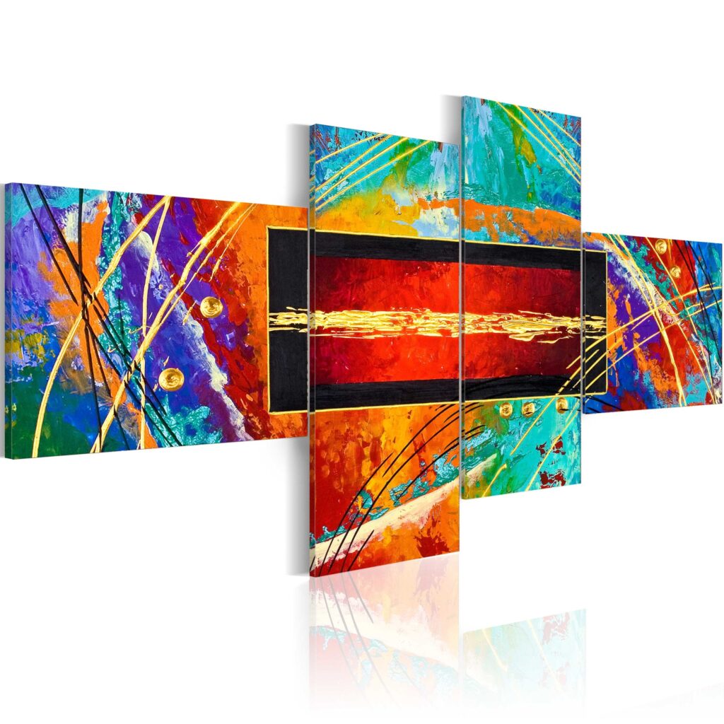 Schilderij - Dance of rainbow
