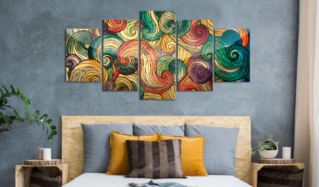 Schilderij - Colourful Waves - Afbeelding 2