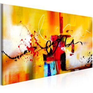 Schilderij - Street Melodies (1 Part) Orange Wide