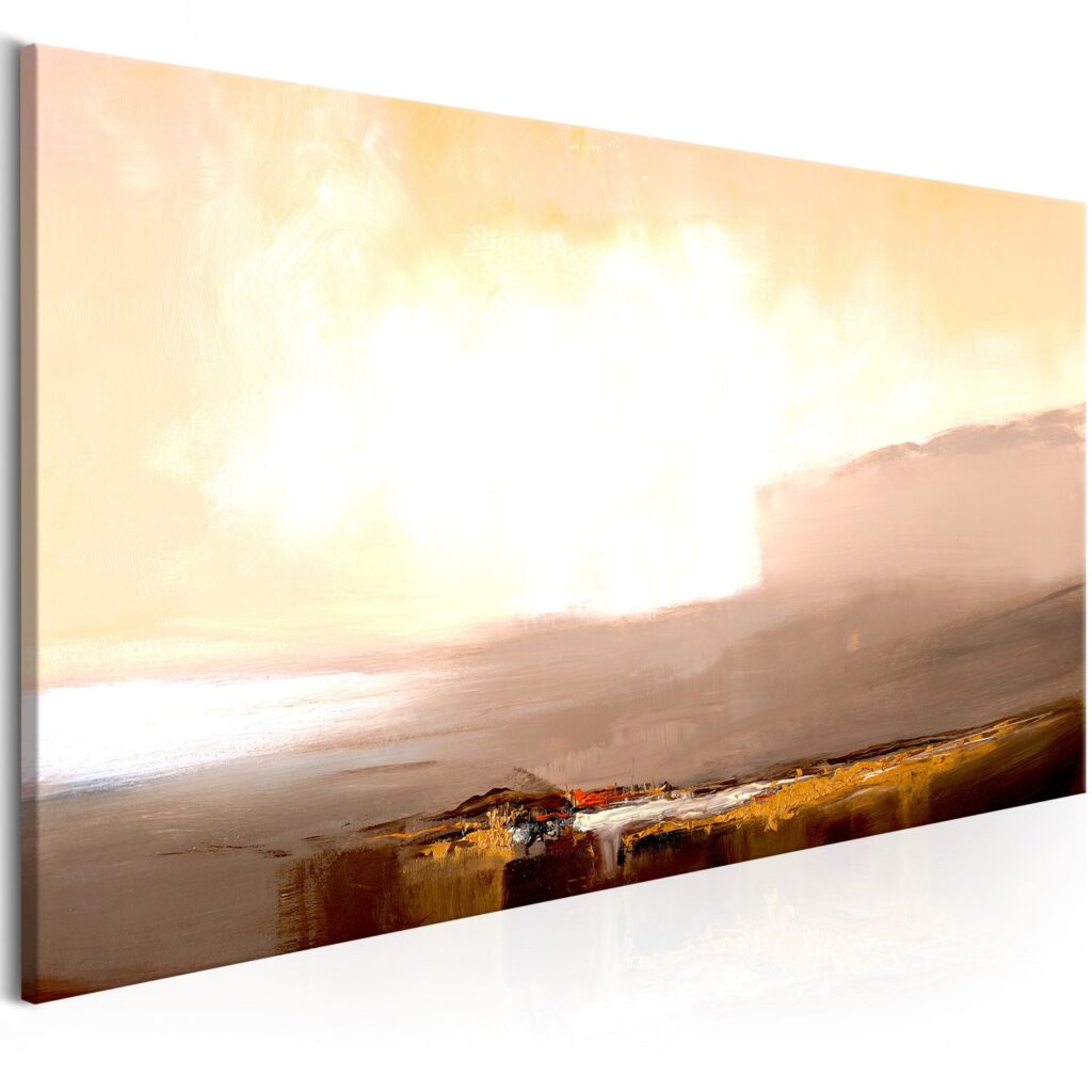 Schilderij - Beginning of the End (1 Part) Beige Narrow