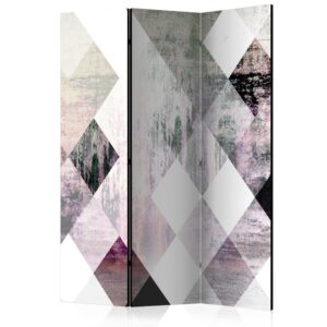 Vouwscherm - Rhombic Chessboard (Pink) [Room Dividers]