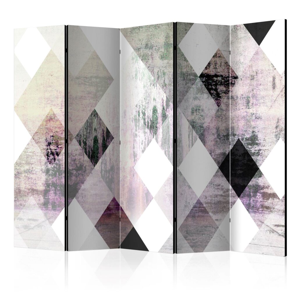 Vouwscherm - Rhombic Chessboard (Pink) II [Room Dividers]