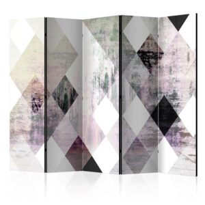 Vouwscherm - Rhombic Chessboard (Pink) II [Room Dividers]