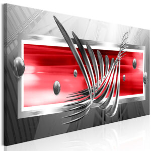 Schilderij - Silver Wings (1 Part) Narrow Red