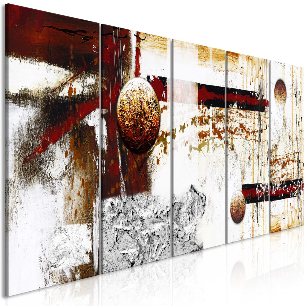 Schilderij - Dynamics in Space (5 Parts) Narrow
