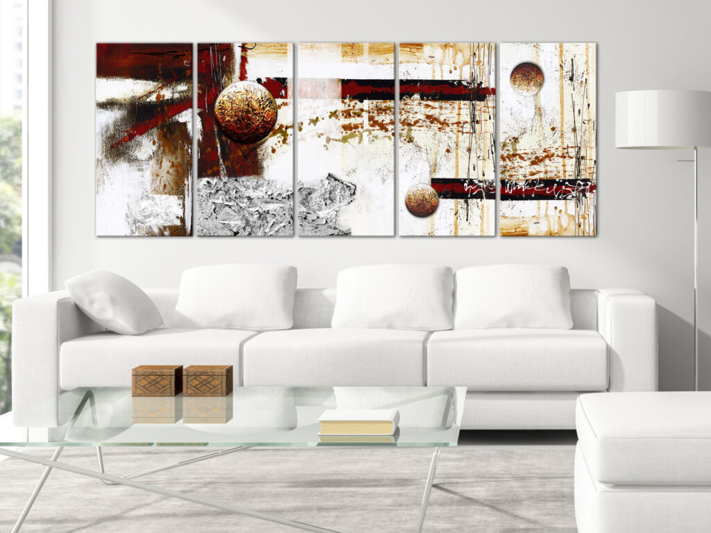 Schilderij - Dynamics in Space (5 Parts) Narrow - Afbeelding 2