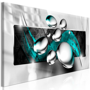 Schilderij - Shiny Stones (1 Part) Narrow Turquoise